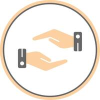 Support Hands Gesture Flat Circle Icon vector
