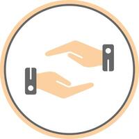 Support Hands Gesture Flat Circle Icon vector