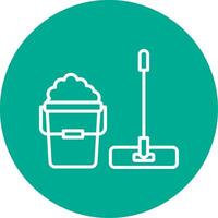 Mop Multi Color Circle Icon vector