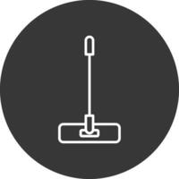 Mop Line Inverted Icon Design vector