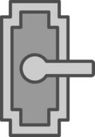 Door Handle Line Filled Greyscale Icon Design vector