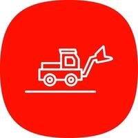 Loader Truck Line Curve Icon Design vector