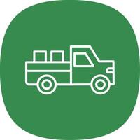 Pickup Truck Line Curve Icon Design vector