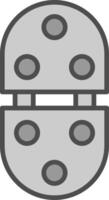 Hinge Line Filled Greyscale Icon Design vector