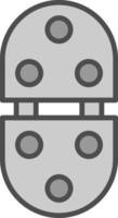 Hinge Line Filled Greyscale Icon Design vector