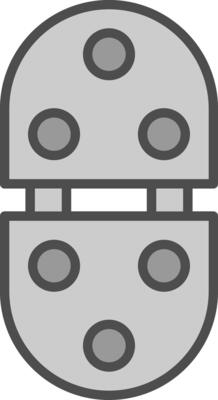 Hinge Line Filled Greyscale Icon Design