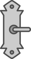 Door Handle Line Filled Greyscale Icon Design vector