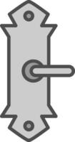 Door Handle Line Filled Greyscale Icon Design vector