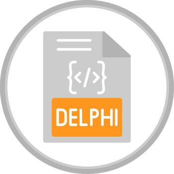 Delphi Flat Circle Icon vector