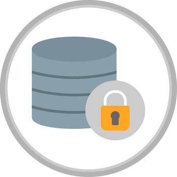 seguro base de datos plano circulo icono vector