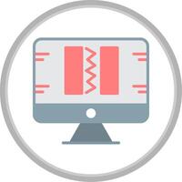 Broken Code Flat Circle Icon vector