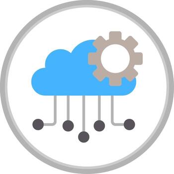Cloud Computing Flat Circle Icon vector