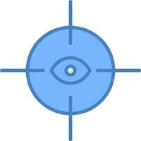 Spyhole Line Filled Blue Icon vector