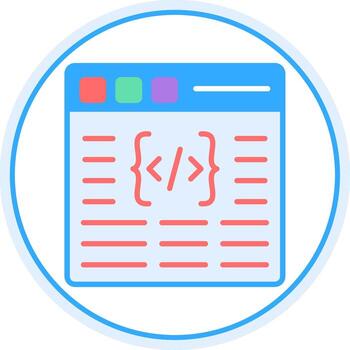 codificación plano circulo icono vector