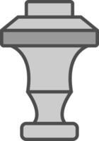 Curtain Top Line Filled Greyscale Icon Design vector