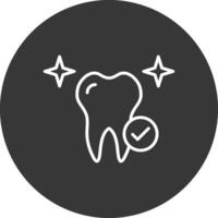 Healthy Tooth Line Inverted Icon Design vector