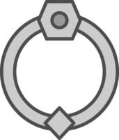 Door Knocker Line Filled Greyscale Icon Design vector