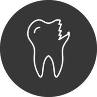 roto diente línea invertido icono diseño vector