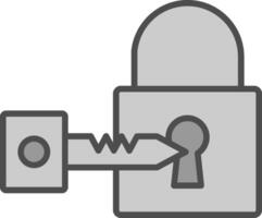 Padlock Line Filled Greyscale Icon Design vector