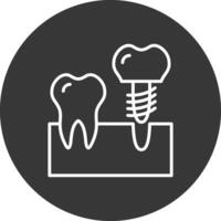 implantes línea invertido icono diseño vector