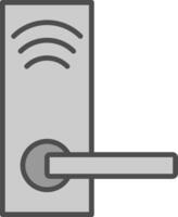 Smart Lock Line Filled Greyscale Icon Design vector