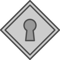 Keyhole Line Filled Greyscale Icon Design vector