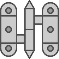 Hinge Line Filled Greyscale Icon Design vector