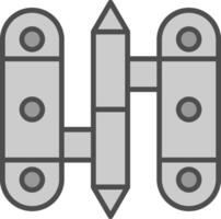 Hinge Line Filled Greyscale Icon Design vector