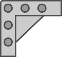 Bracket Line Filled Greyscale Icon Design vector