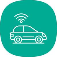 Smart Car Line Curve Icon Design vector