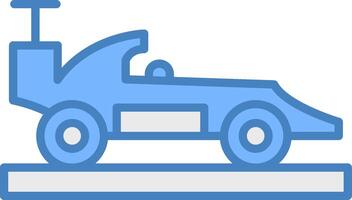 Racing Line Filled Blue Icon vector