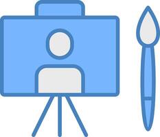 Painting Line Filled Blue Icon vector