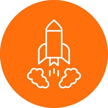 Rocket Launch Multi Color Circle Icon vector