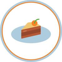 Piece Of Cake Flat Circle Icon vector