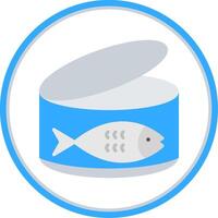 Tuna Flat Circle Icon vector