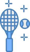 tenis línea lleno azul icono vector