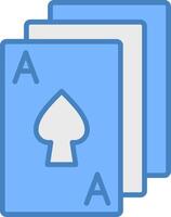 Poker Line Filled Blue Icon vector