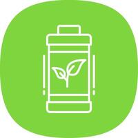 Eco Battery Line Curve Icon Design vector