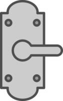 puerta bloquear línea lleno escala de grises icono diseño vector