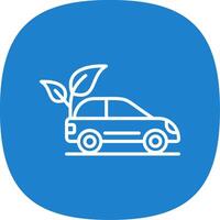 Eco Car Line Curve Icon Design vector