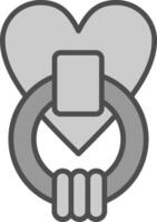 Door Knocker Line Filled Greyscale Icon Design vector