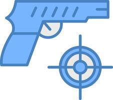 Shooting Line Filled Blue Icon vector