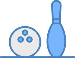 Bowling Line Filled Blue Icon vector