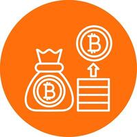 Bitcoin Multi Color Circle Icon vector