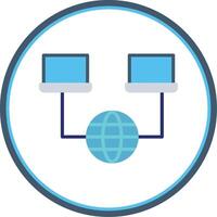 Network Flat Circle Icon vector