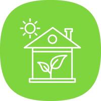 Green House Line Curve Icon Design vector