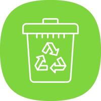 Recycle Bin Line Curve Icon Design vector