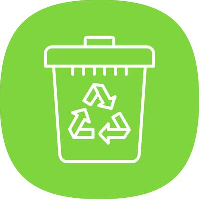Recycle Bin Line Curve Icon Design