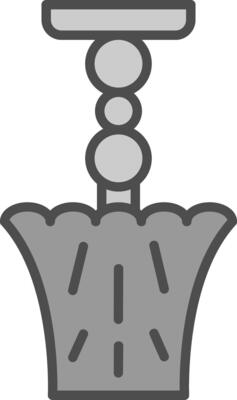 Lamp Line Filled Greyscale Icon Design