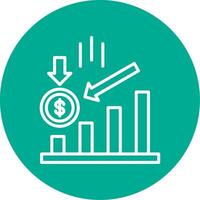 Losses Multi Color Circle Icon vector